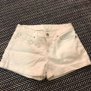 7 For All Mankind White Denim Shorts